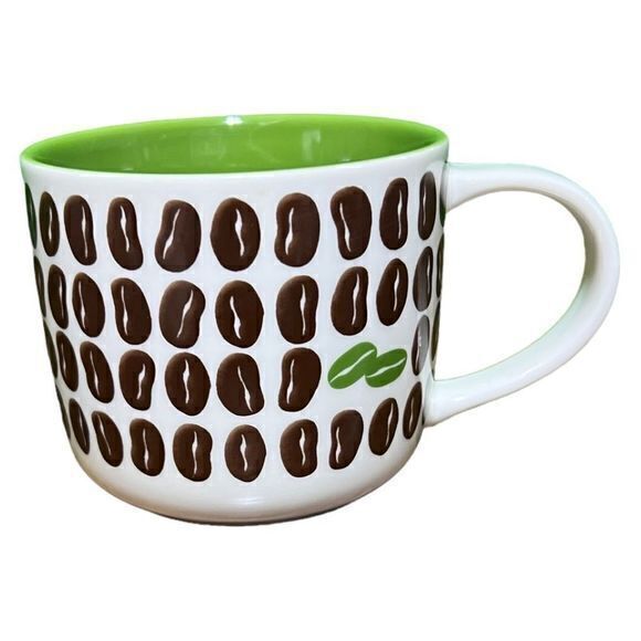 Starbucks 2009 Coffee Bean Bone China Ceramic Mug Green/White‎ - Picture 2 of 4
